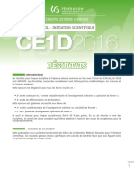 Evaluation Certificative - CE1D - Sciences - 2016 - Ra©sultats (Ressource 13688)