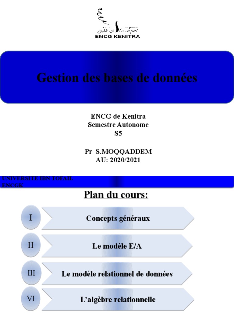 Gestion des bases de données ENCGK S5 | PDF | Bases de données ...