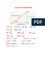 Formulas Trigonometrica: Sen Cos TG Cotg Sec Cosec TG Cotg TG Sen Cosec