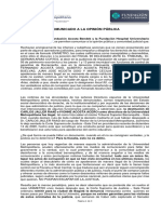 Comunicado de Prensa Por Cambio de Rumbo de Investigacion Contra Directivos Espurios Unimetros