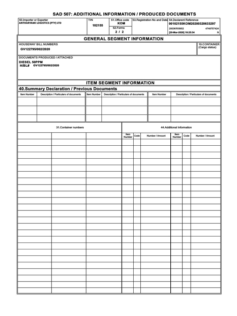 SAD 507 Document Overview | PDF