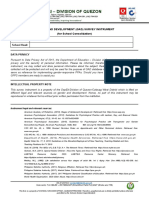 Deped - Division of Quezon: Gender and Development (Gad) Survey Instrument (For School Consolidation)