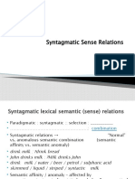 Syntagmatic Sense Relations