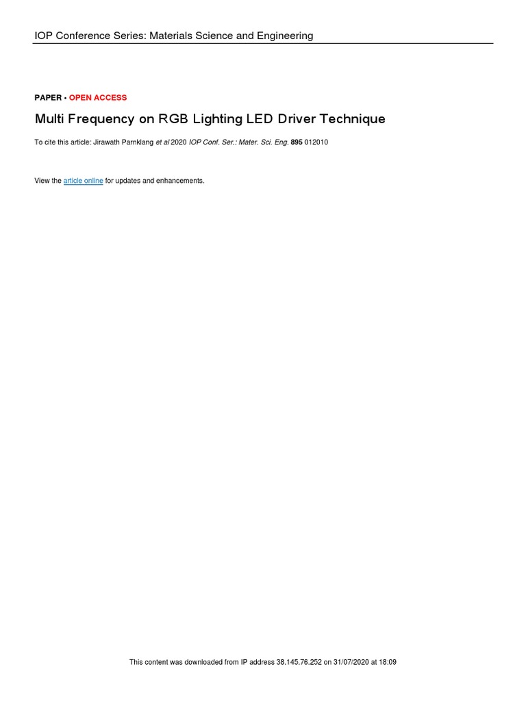 Multi Frequency On RGB Lighting LED Driver Techniq | PDF | Light ...