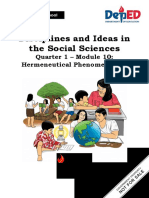 Disciplines and Ideas in The Social Sciences: Quarter 1 - Module 10: Hermeneutical Phenomenology