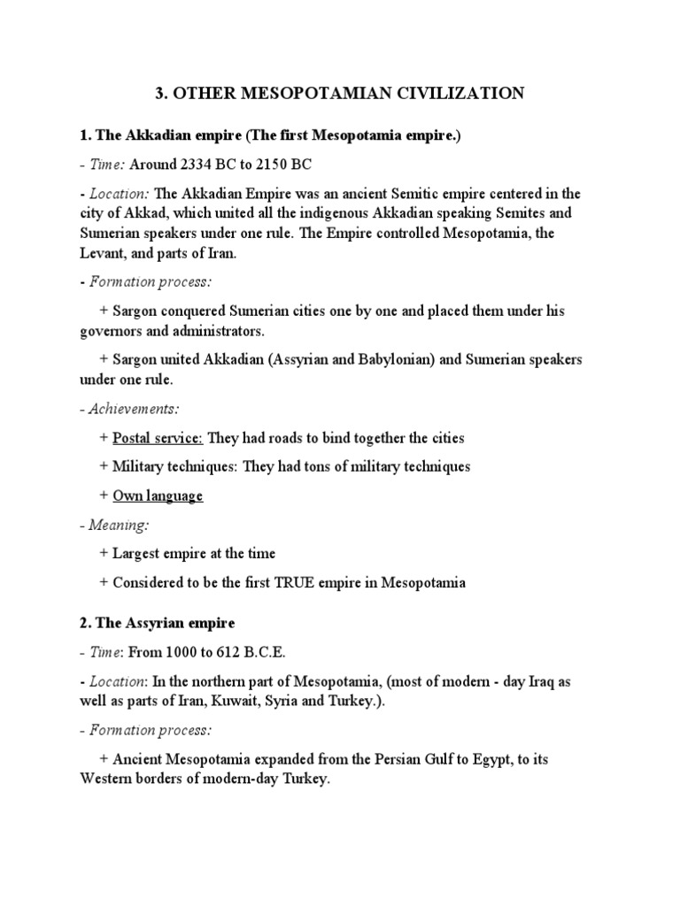 Mesopotamian Empires Overview | PDF | Mesopotamia | Babylonia