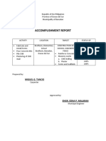 Accomplishment Report: Miguel G. Tancio