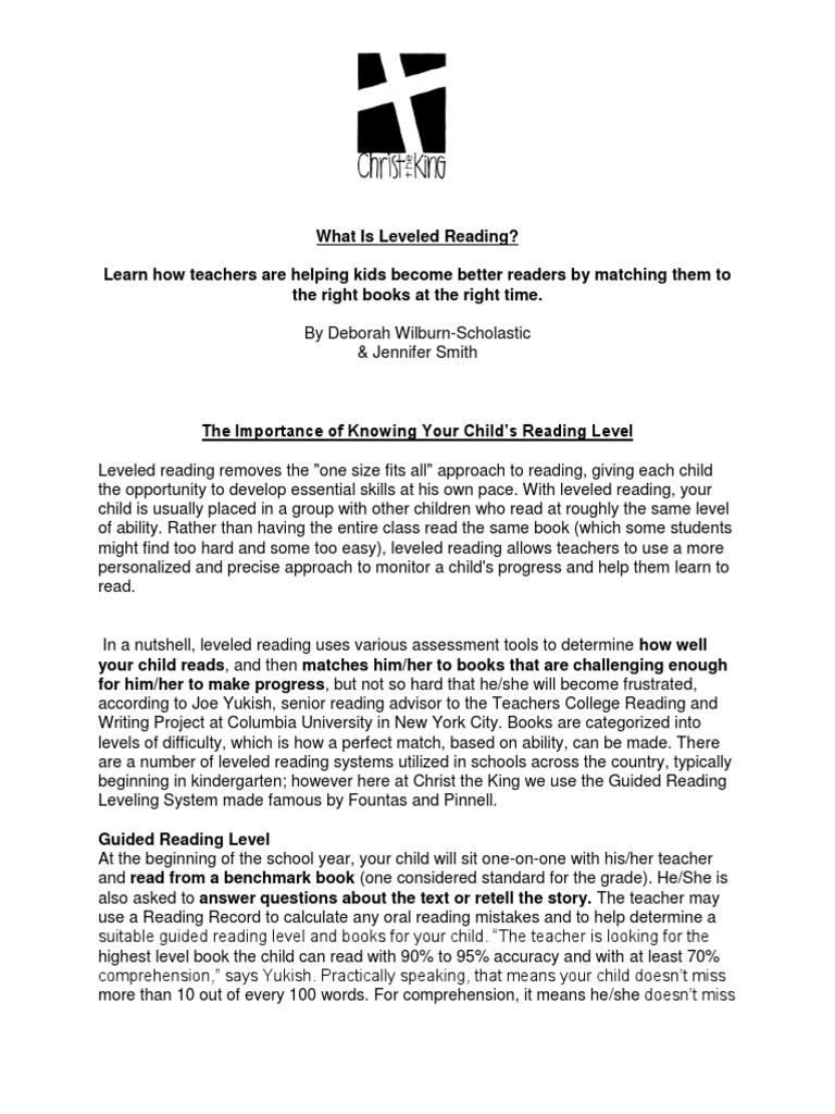 What Is Leveled Reading PDF | PDF | Reading Comprehension | Educational ...