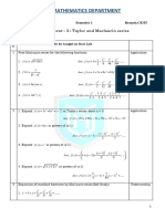 Mathematics Department: Assignment - 2: Taylor and Maclaurin Series