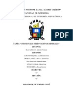 Cuestionario de Flotación (Grupo 11) (Química Orgánica) (Ing - Metalúrgica) PDF