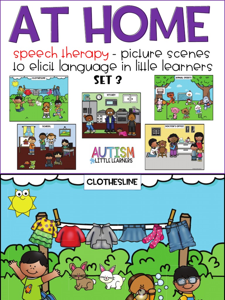 Speech Therapy: - Picture Scenes To Elicit Language in Little Learners | PDF | Question | Vocabulary for Free Printable Picture Scenes For Speech Therapy