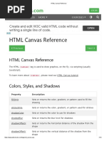 HTML Canvas Reference