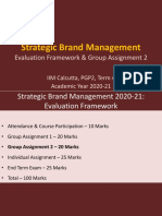 Strategic Brand Management: Evaluation Framework & Group Assignment 2