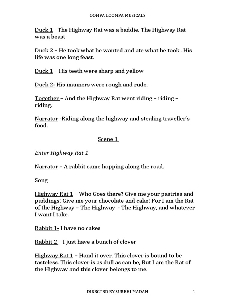 The Highway Rat Script As Per Olm | PDF | Foods | Cuisine