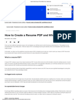 How To Create A Resume PDF and When To Use It PDF