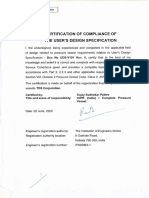 Certification of Compliance of UDS