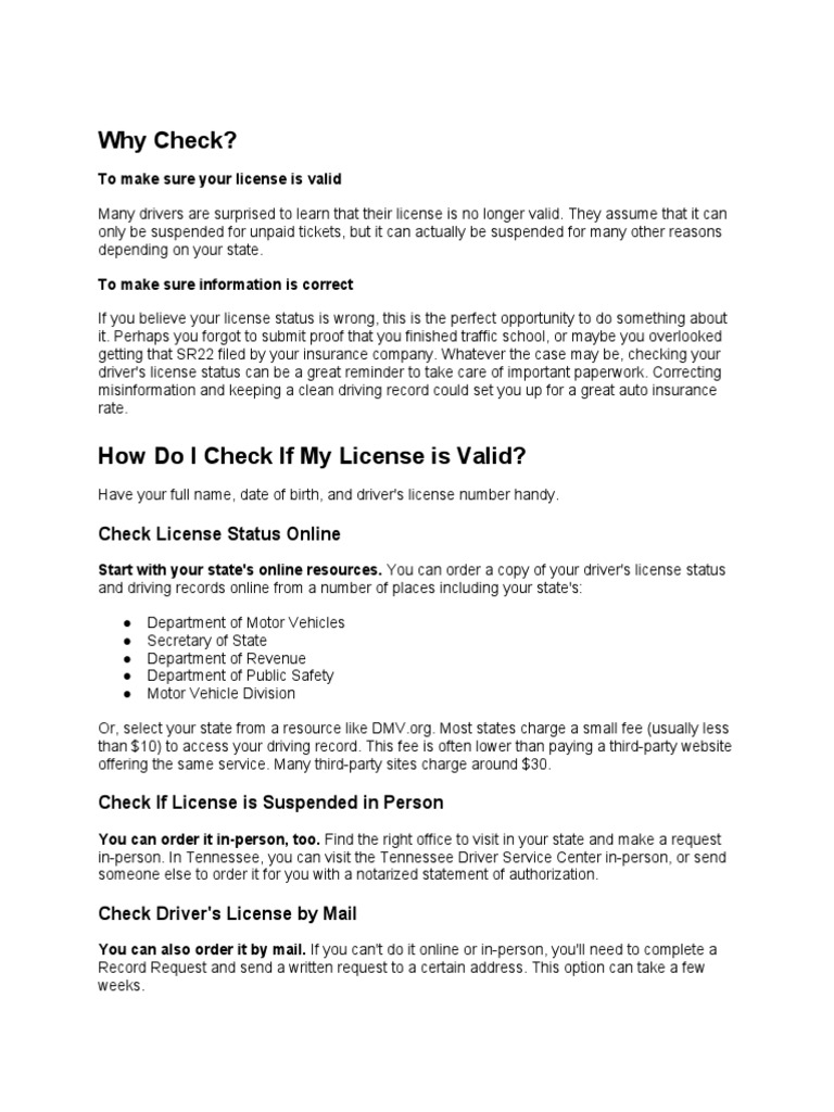 Checking and Reinstating Your License | PDF | Driving Under The ...