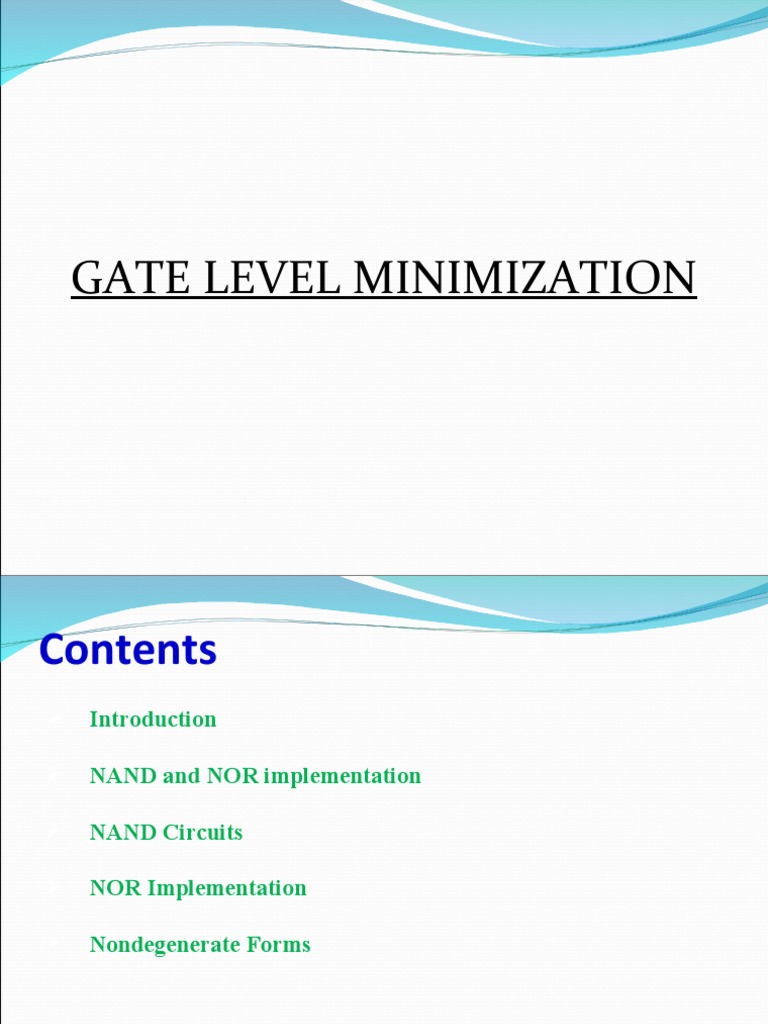 Gate Level Minimization | Download Free PDF | Logic Gate | Boolean Algebra