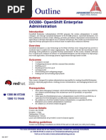 Course Outline: Do280-Openshift Enterprise Administration