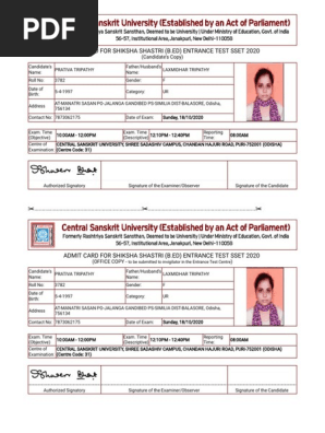 ADMIT CARD