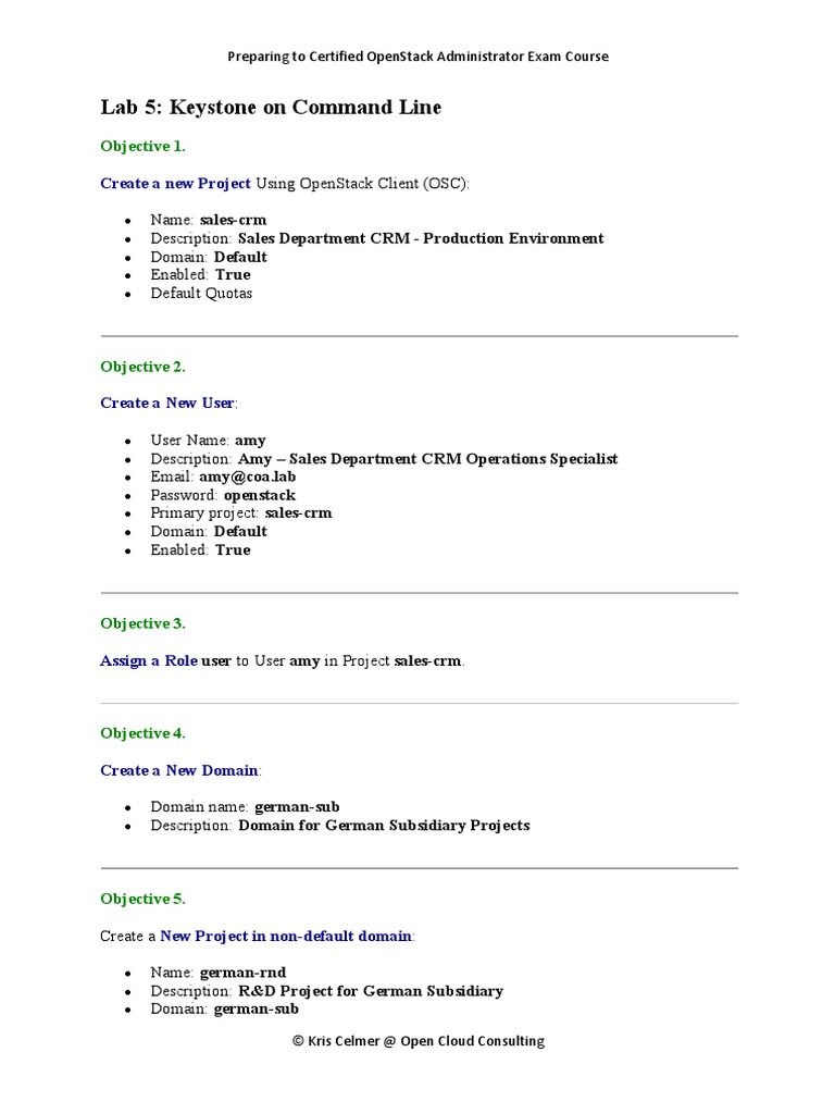 Lab 5: Keystone On Command Line: Create A New Project | PDF | Open ...