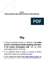 Lab 10: Working With Blog, Wikis, Web Mail Services, Webconferencing