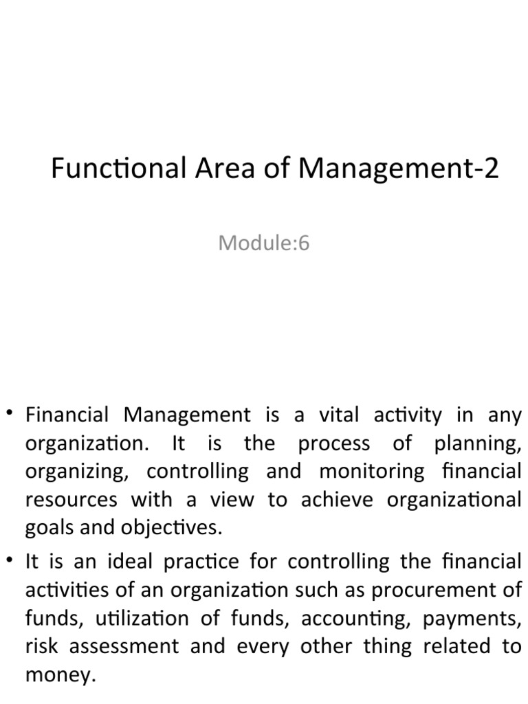 Functional Area of Management-2 | PDF | Financial Capital | Human ...