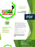 Estrategia de desarrollo de Antonino's Pizza para gasolineras, supermercados y food trucks