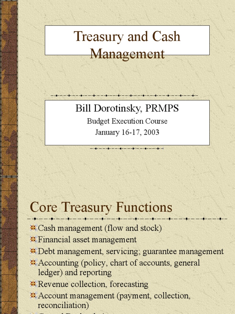 Treasury and Cash Management Overview | PDF | Securitization | Debt