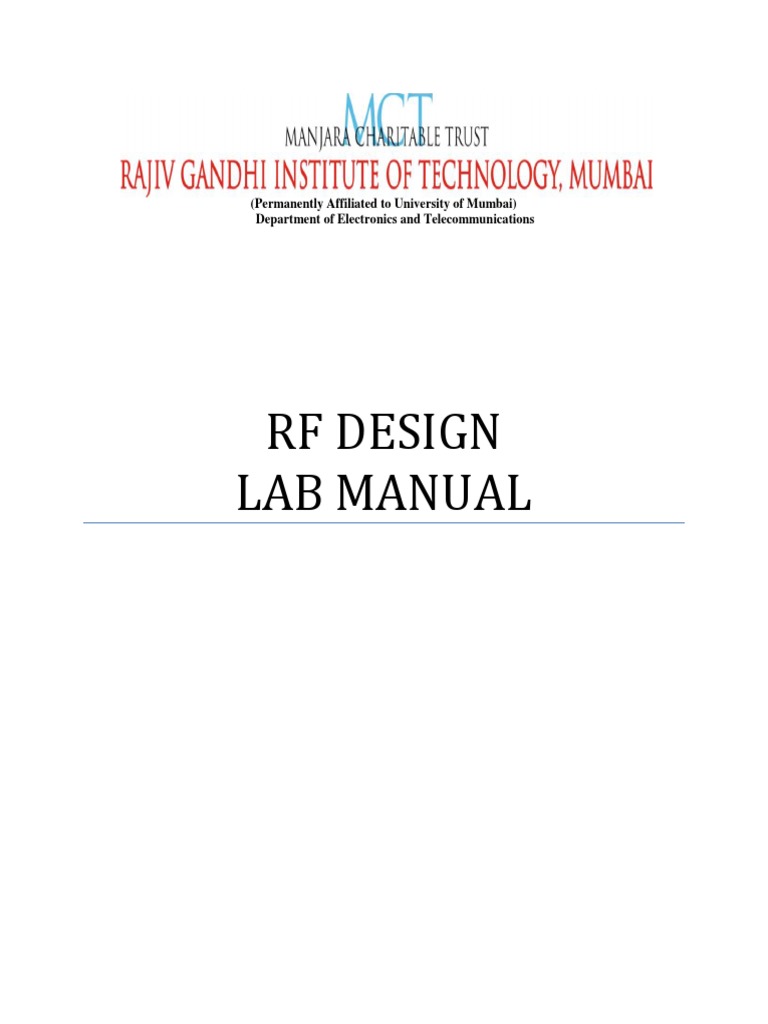 Updated RFD Lab Manual PDF | PDF | Electronic Filter | Low Pass Filter