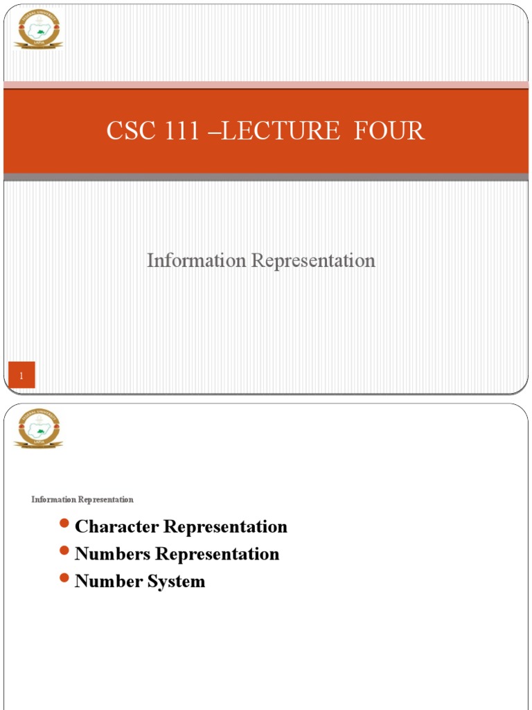 CSC 111 Lecture 4 | PDF | Decimal | Arithmetic
