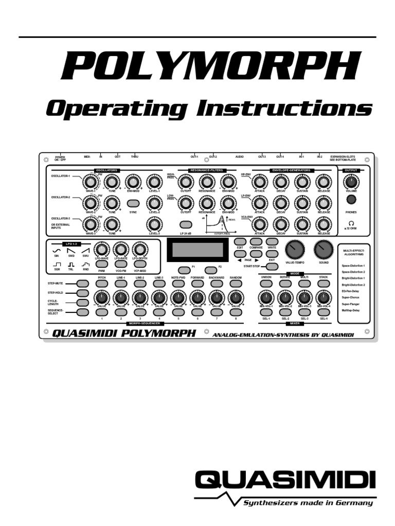 Polymorph Manual | PDF | Synthesizer | Signal Processing