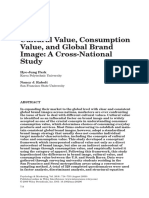 Cultural Value, Consumption Value, and Global Brand Image: A Cross-National Study