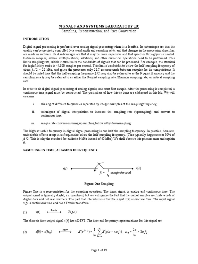 Understanding Sampling, Reconstruction, and Rate Conversion An
