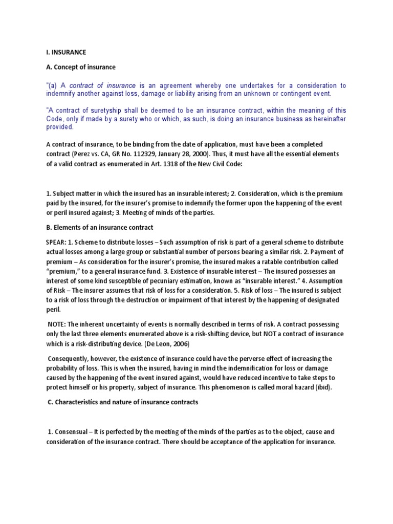 Understanding Insurance Contracts and Types | PDF | Insurance ...