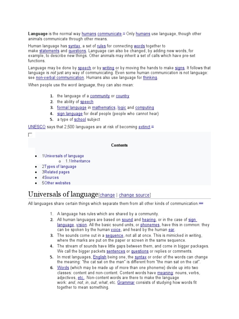 Universals of Language PDF Word Adjective