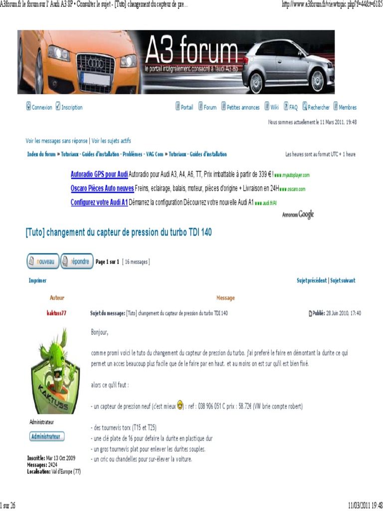 Les outils pour la distribution : Références Officielles des Pièces A3 8P -  Forum Audi A3 8P - 8V