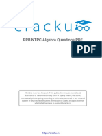 RRB NTPC Algebra Questions PDF