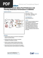 Nutritional Ketosis Alters Fuel Preference and Thereby Endurance Performance in Athletes