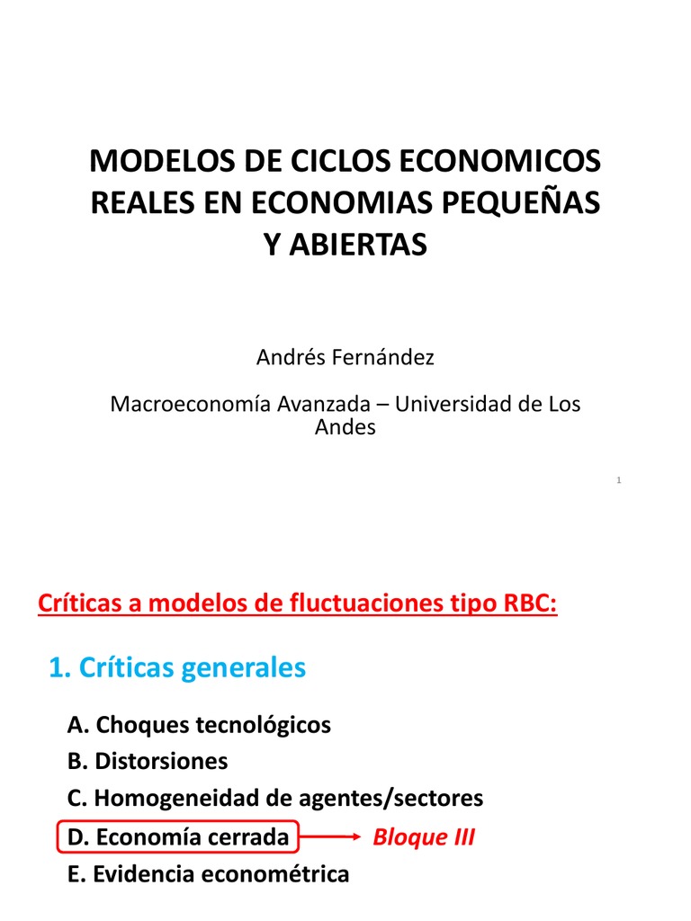 Modelos RBC en Economías Abiertas | PDF | Hipótesis | Macroeconómica