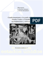 Condicionamientos de La Ayuda Militar de Estados Unidos A Colombia, Incumplimientos y Retrocesos