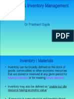 Materials & Inventory Management: DR Prashant Gupta