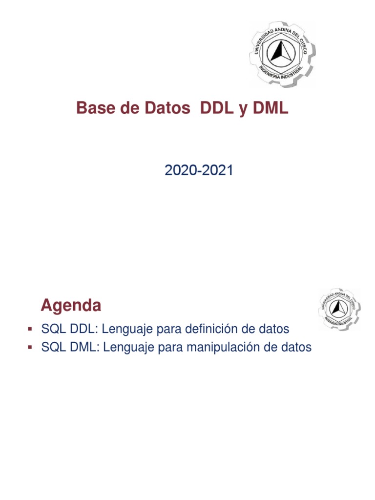 DDL y DML en SQL: Definición y Uso | PDF | SQL | Software de gestión de ...