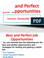 8th Semester 14th Lecture Best and Perfect Job Opportuities Part One Your Teachers