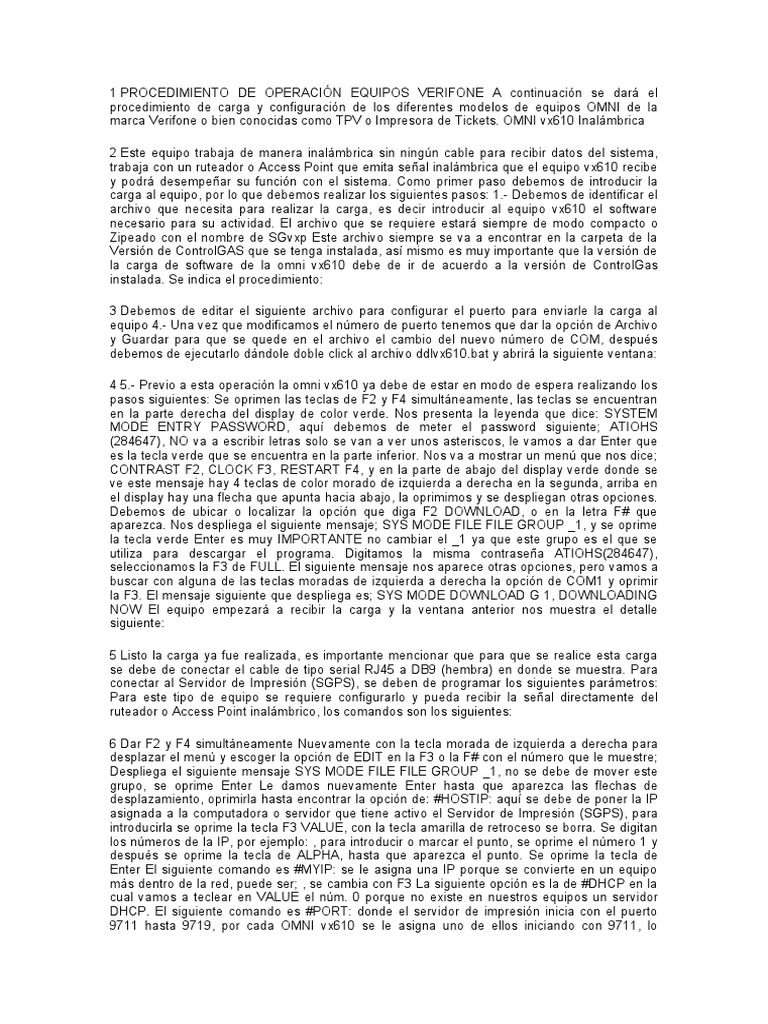 Configuración del Verifone VX520 | PDF | Archivo de computadora | USB