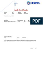 Batch Certificate: Quality Code Colour Batch Number Batch Date