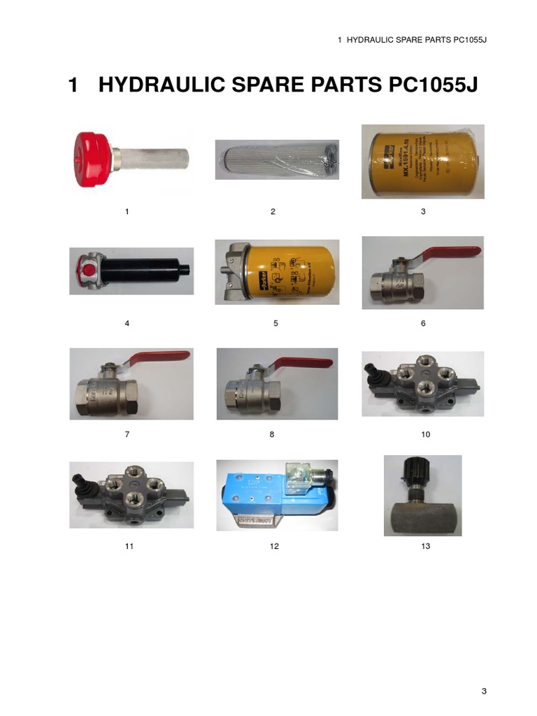 Hydraulic Spare Parts - PC1055J-07052012 PDF | PDF