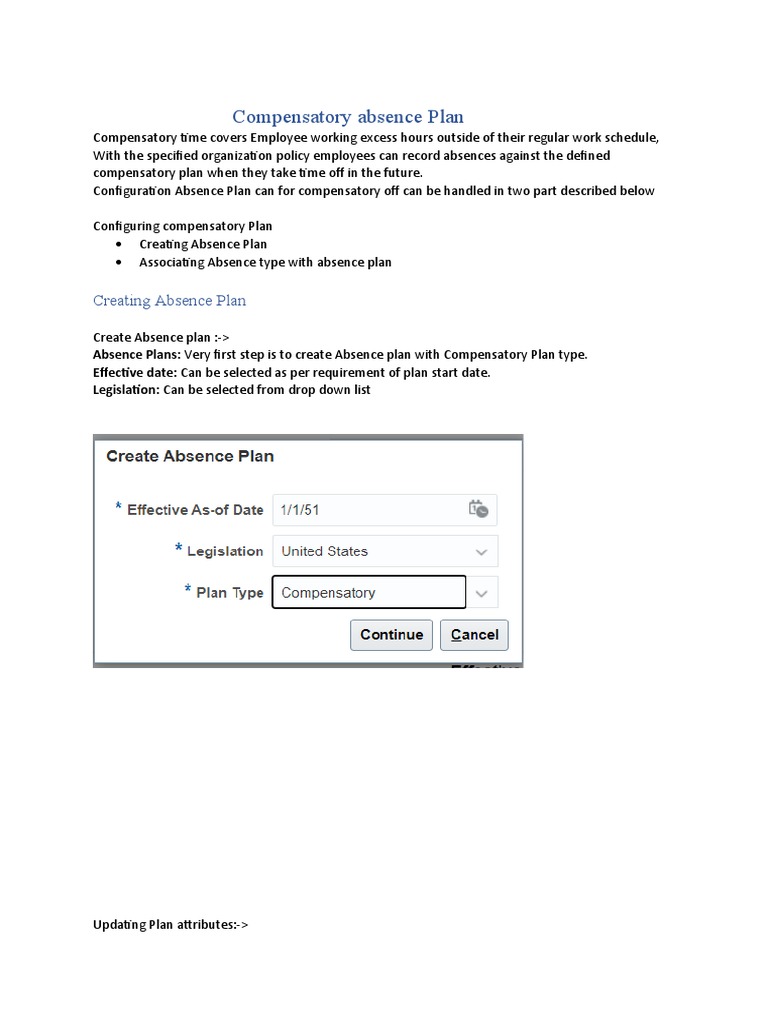 Compensatory Absence Plan Overview | PDF | Computing | Business