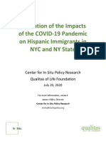 COVID-19 in Hispanic Immigrant Communities: Impacts, Findings and Recommendations