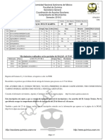 Universidad Nacional Autónoma de México Facultad de Química Secretaría General Coordinación de Asuntos Escolares Comprobante de Movimientos